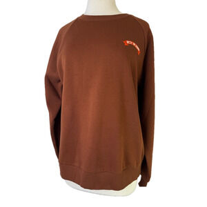 The Cuddle Collab NWT Women's M Best In Show Crewneck Brown Sweatshirt Dog Mom
